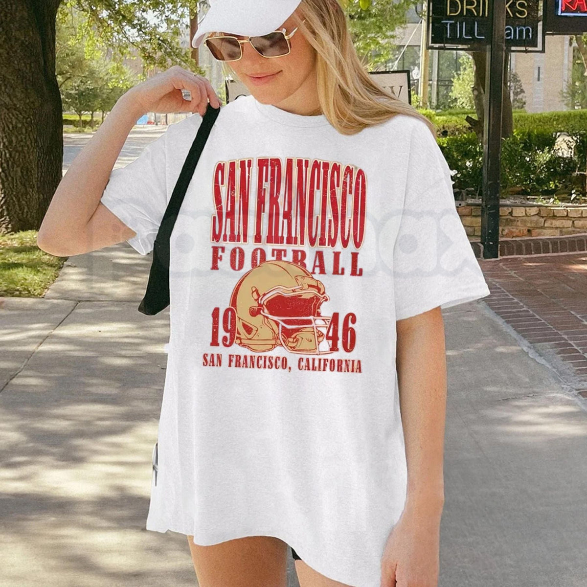 San Francisco Football 1946 Helmet Vintage Print T-Shirt – Retro Gridiron Heritage Tee