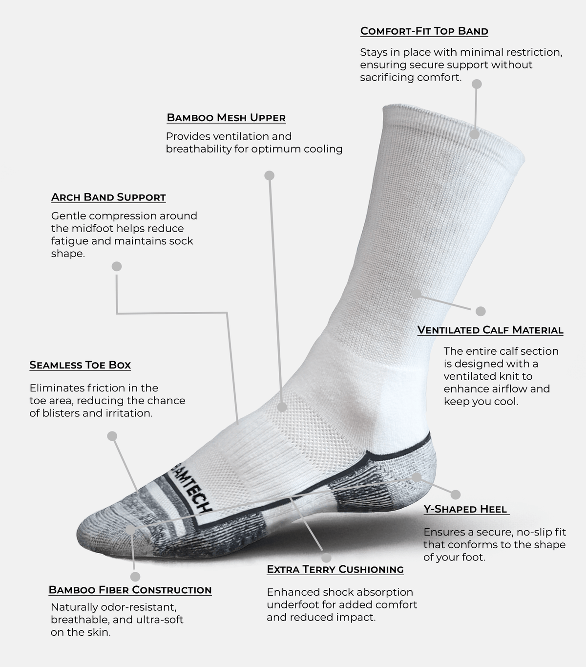 Bamboo Performance Crew Socks