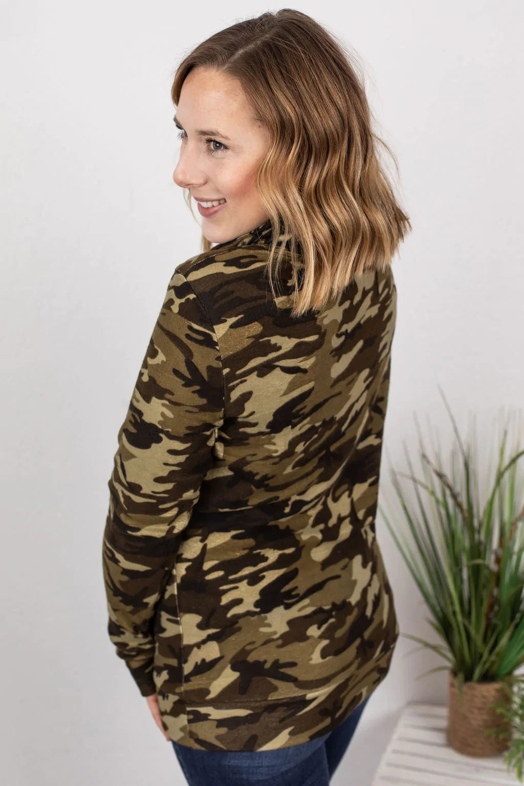 Classic Cowl Neck Sweatshirt - Camo