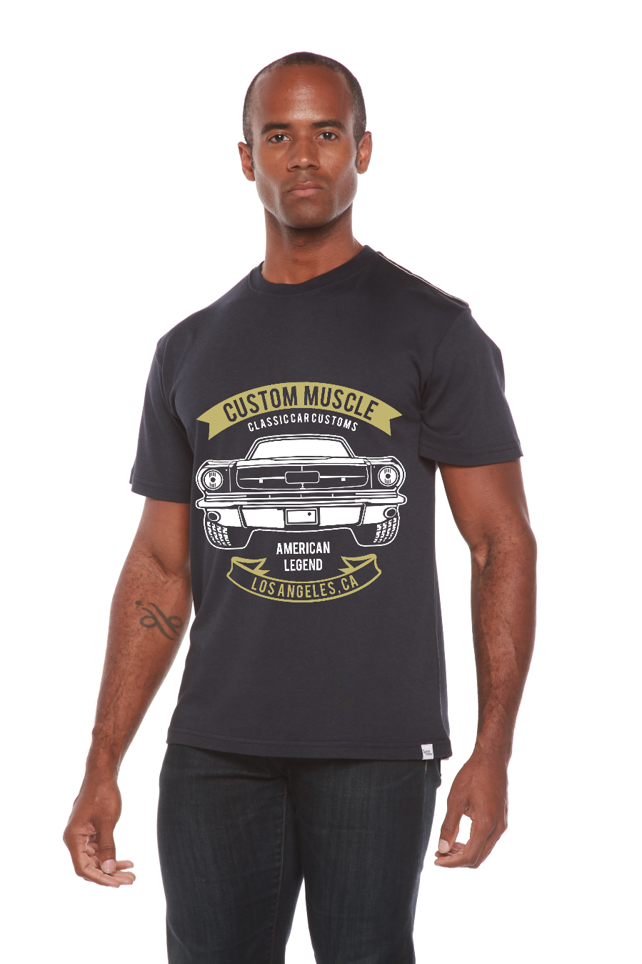 Custom Muscle Men's Bamboo Viscose/Organic Cotton Short Sleeve Graphic T-Shirt