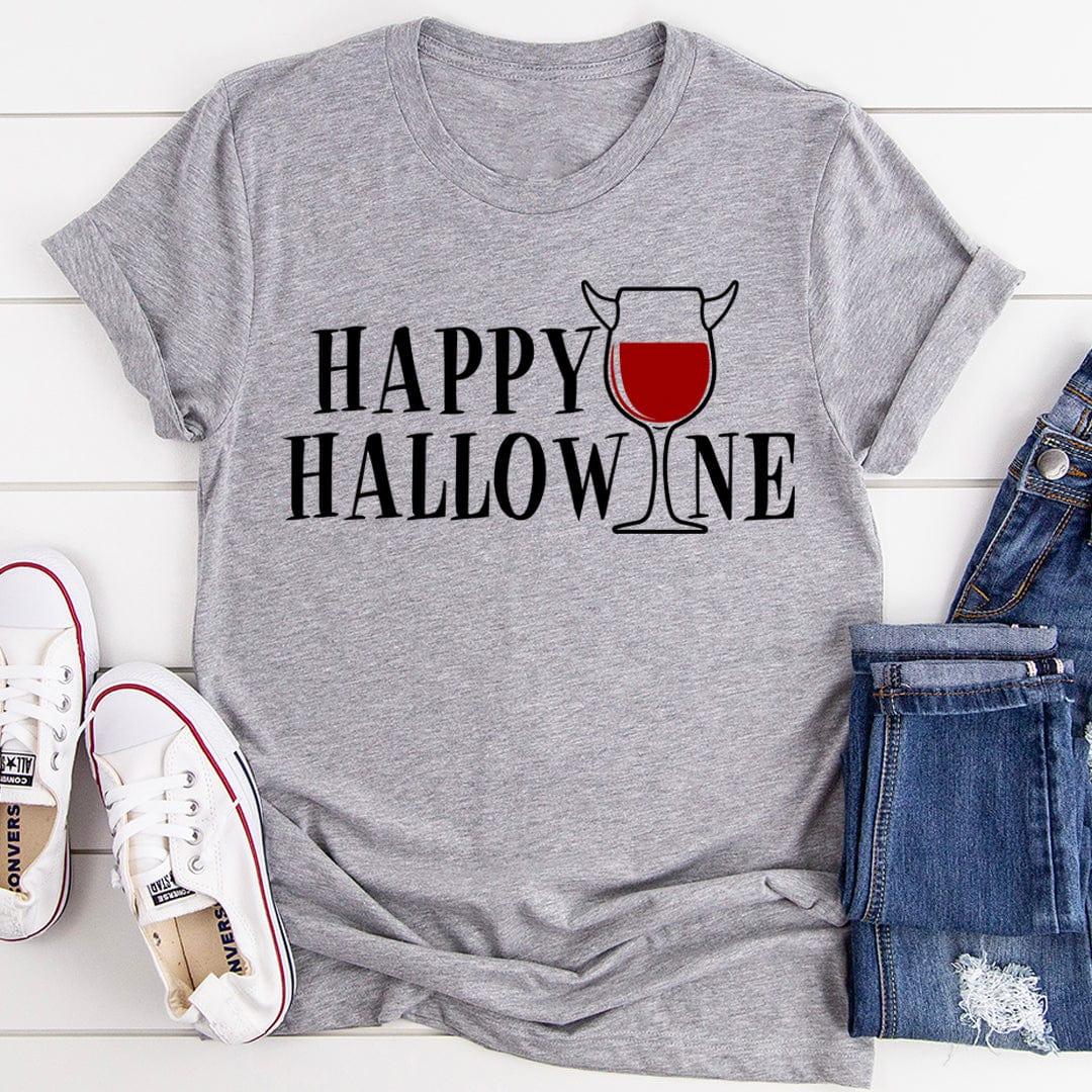 \"Happy Hallowine\" – Halloween Wine Humor Graphic Tee