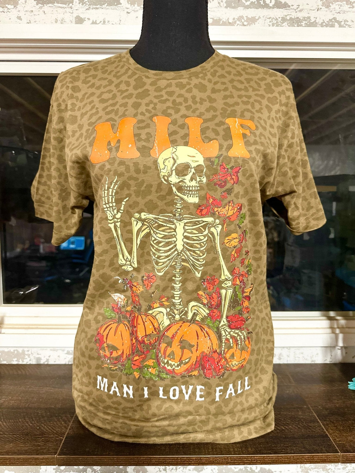Leopard Man I Love Fall | Fall Vibes Graphic T-Shirt
