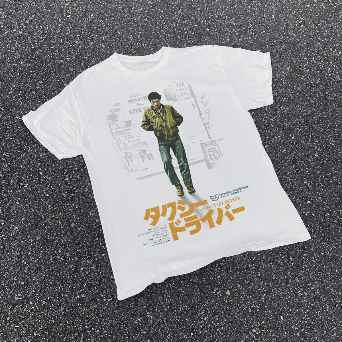 Japanese 'Taxi Driver' 1976 Vintage Washed White Tee