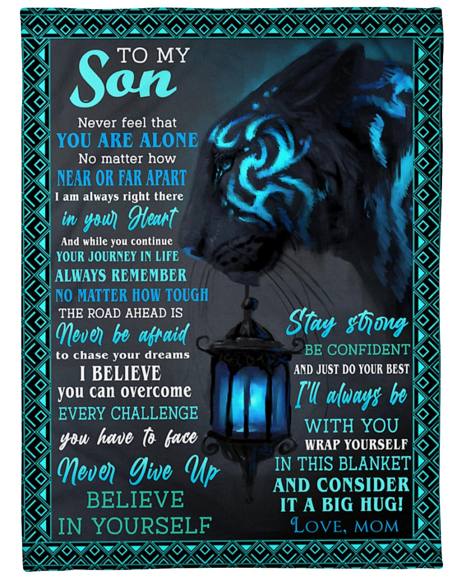 To my son - Gift for son Fleece Blanket From Mom
