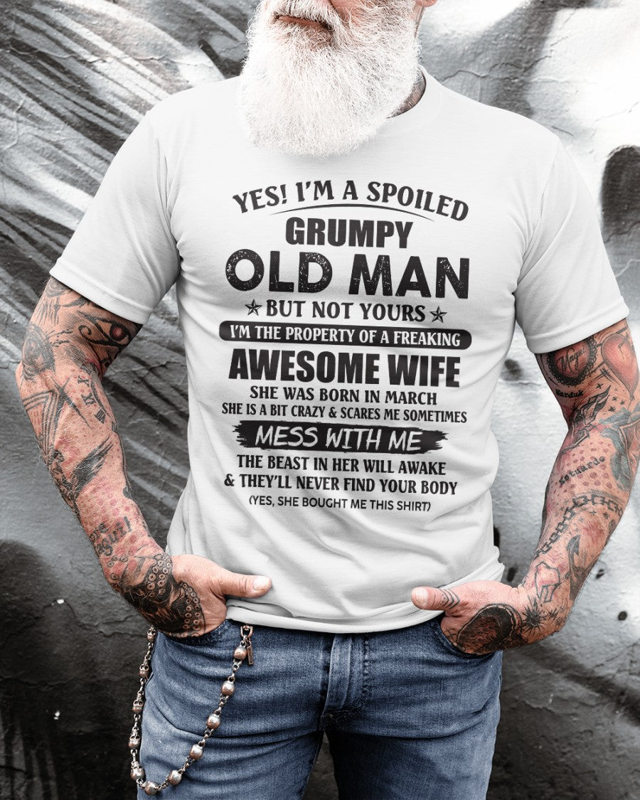 Awesome wife March - Perfect gift for your husband from wife - NGHL03 (SKU96-68-03)