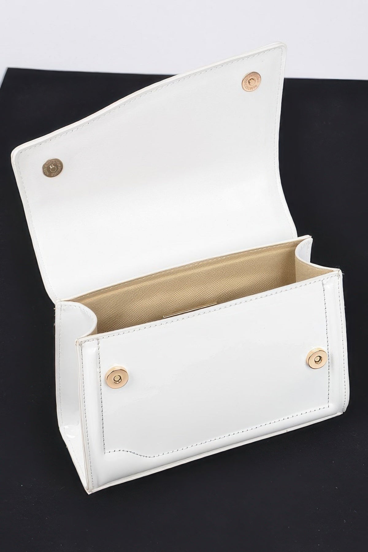 Glossed Up Mini Faux Leather Top Handle Bag