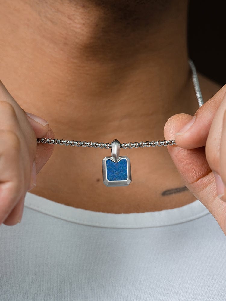 Lapis Lazuli Square Pendant Necklace