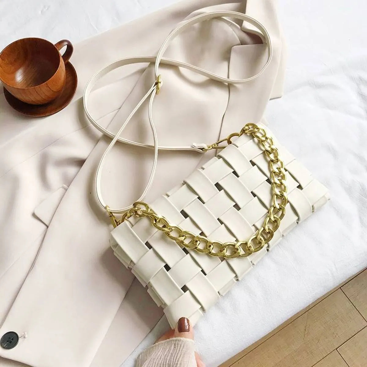 Weave Design Crossbody Bag