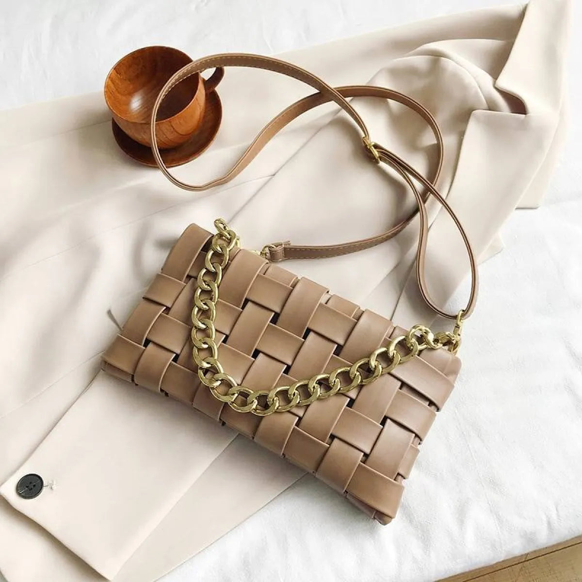 Weave Design Crossbody Bag