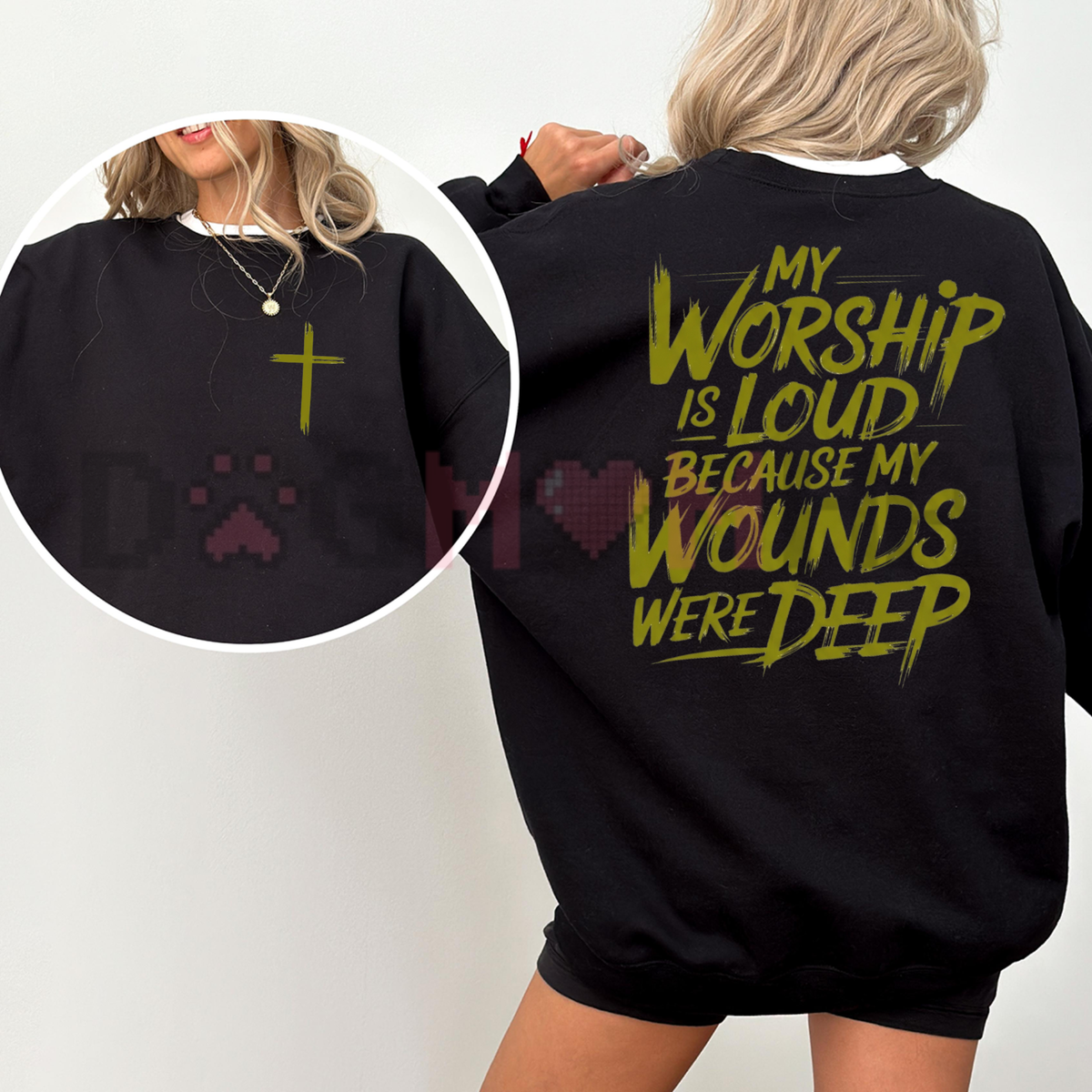 Echoes of Healing Pullover – Double-Sided Vintage Christian Worship Sweatshirt