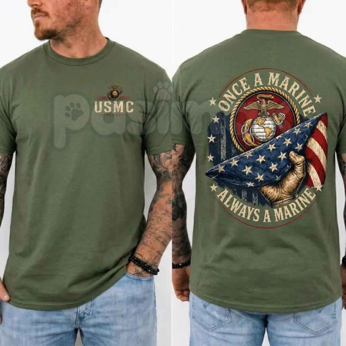 Once A Marine Always A Marine T-Shirt – USMC Veteran Pride Unisex Cotton Graphic Tee