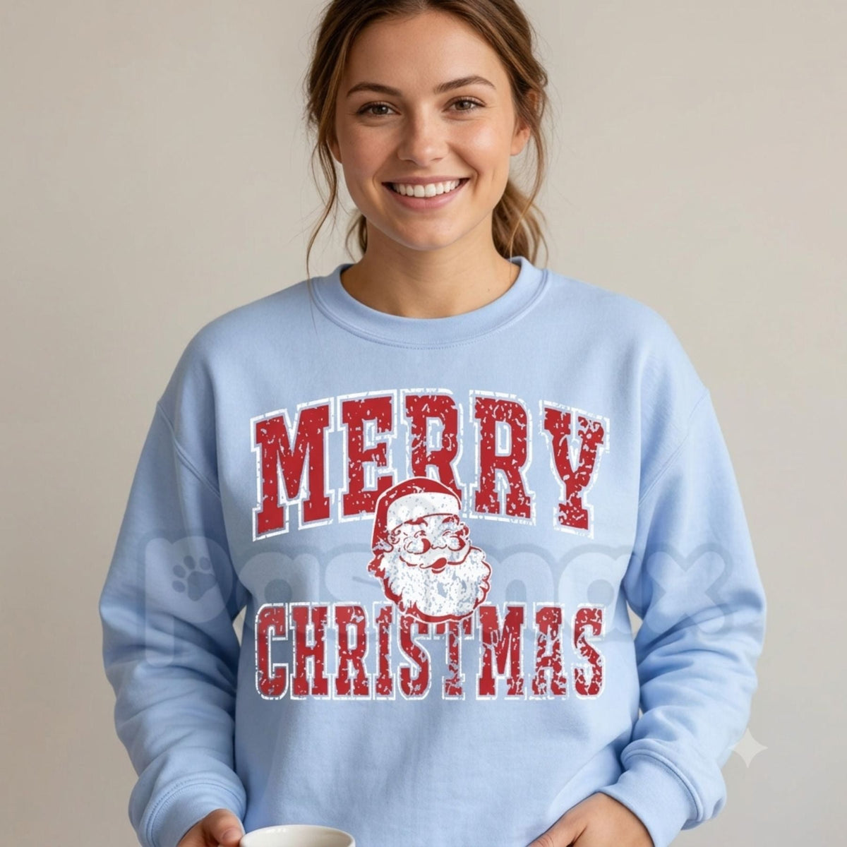 Merry Christmas Santa Sweatshirt | Vintage Retro Holiday Graphic Crewneck