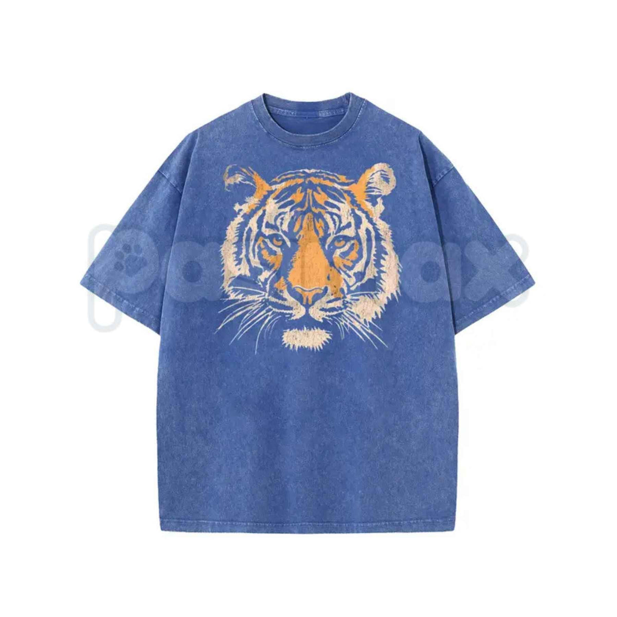 Tiger Graphic Short Sleeve T-Shirt – Vintage Acid Washed Wild Animal Graphic Tee, Retro Lightweight Cotton Unisex Streetwear Top