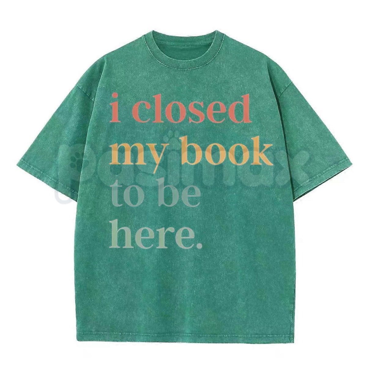 I Closed My Book To Be Here Washed Shirt – Retro Bookworm Introvert Graphic Tee, Vintage Acid Wash Lightweight Cotton Unisex Book Club Top