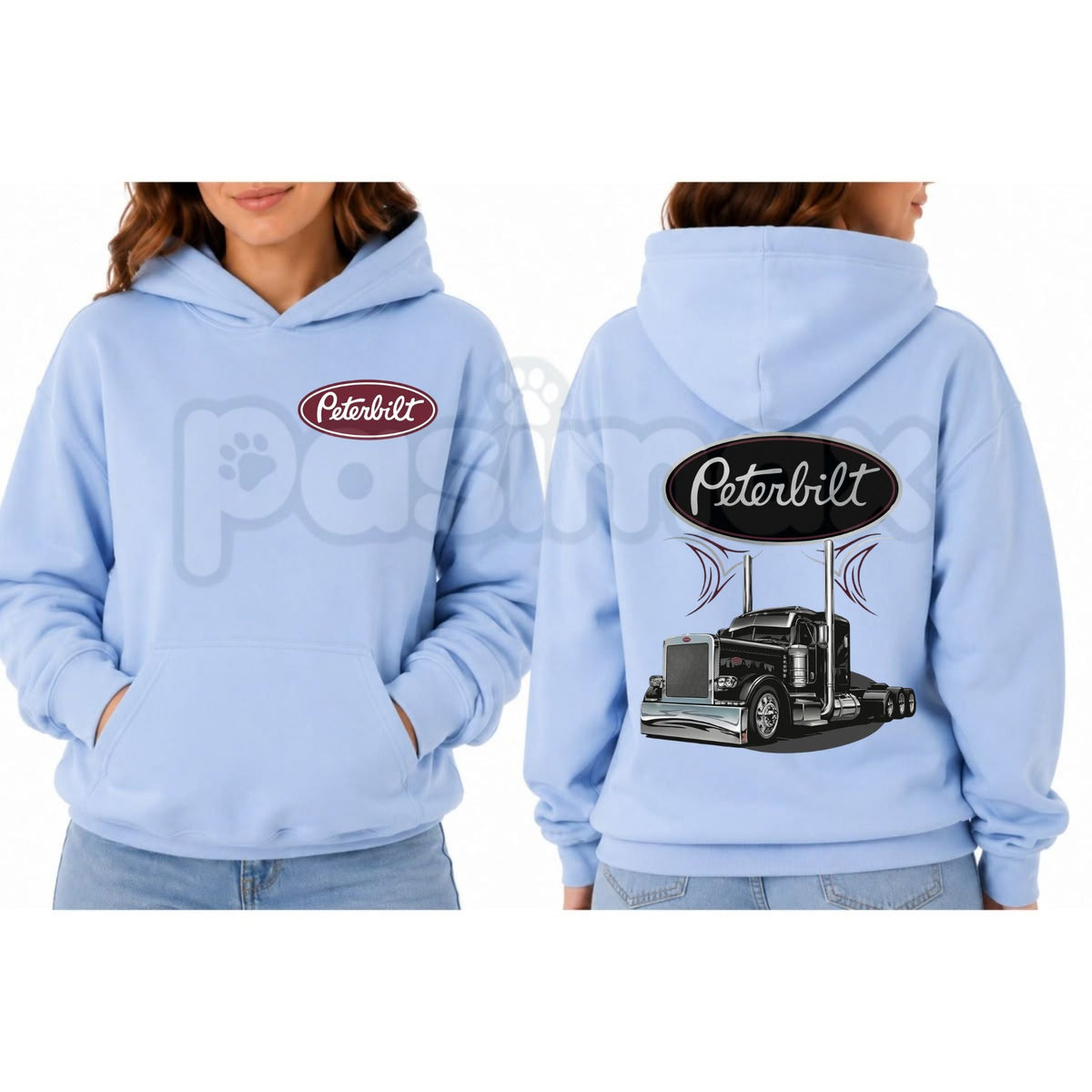 Vintage Peterbilt Big Rig Semi Truck Graphic Hoodie – Retro American Trucker Pullover, 18-Wheeler Highway Legend Sweatshirt, Unisex Heavy Blend