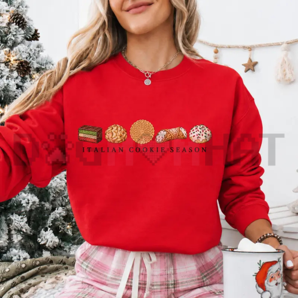 Italian Christmas Cookie Holiday Graphic Fleece Sweatshirt