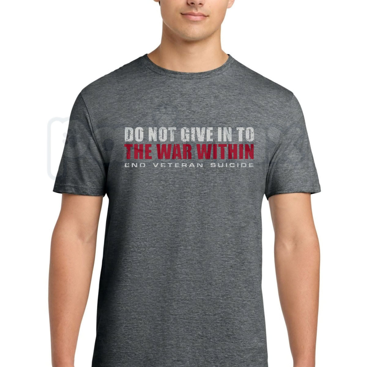 "Do Not Give In To The War Within" End Veteran Suicide Graphic Tee for Men