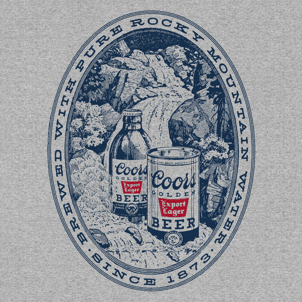 Coors Banquet Rocky Mountain Water T-Shirt- Gray