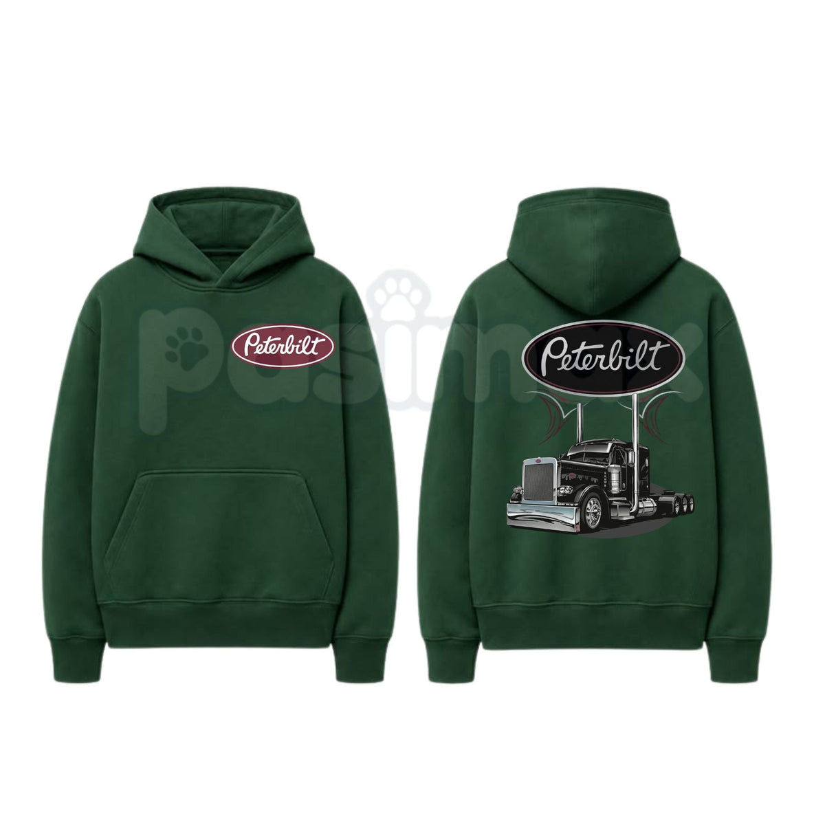 Vintage Peterbilt Big Rig Semi Truck Graphic Hoodie – Retro American Trucker Pullover, 18-Wheeler Highway Legend Sweatshirt, Unisex Heavy Blend
