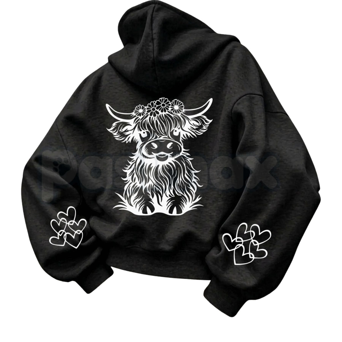Cute Highland Cow Print Hoodie – Vintage Floral Western Graphic Pullover, Country Farmhouse Aesthetic Sweatshirt, Unisex Heavy Blend
