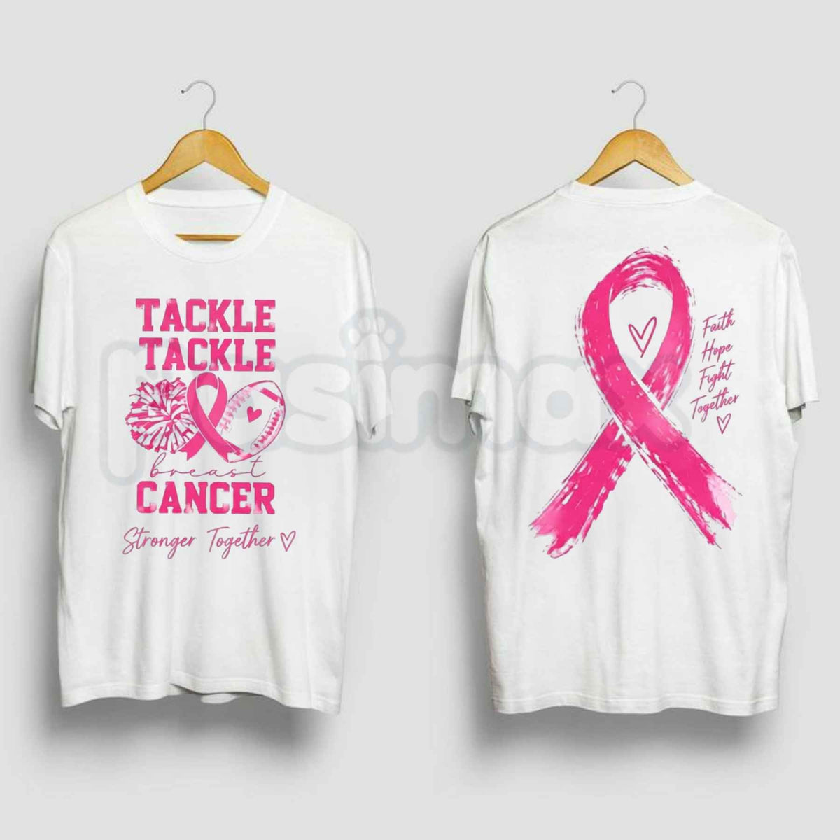 Women's Tackle Breast Cancer Graphic Top – Pink Ribbon Football Awareness Tee