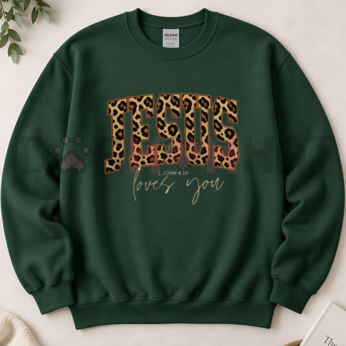 "The Way The Truth The Life" Jesus Cheetah Print Graphic Sweatshirt