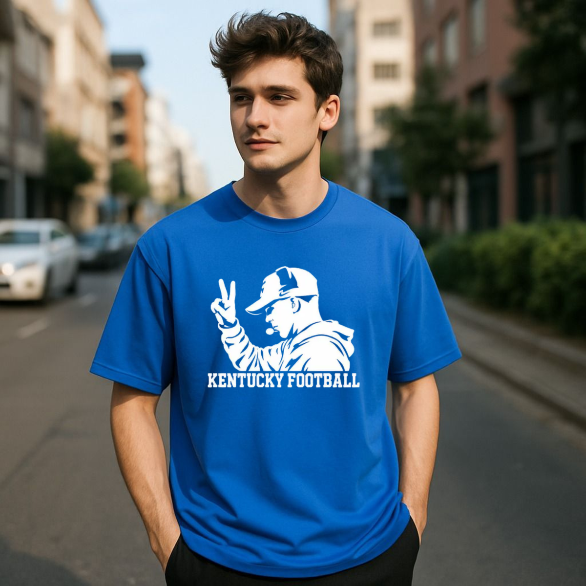 Kentucky Football Two-Finger Coach Gameday Graphic Shirt