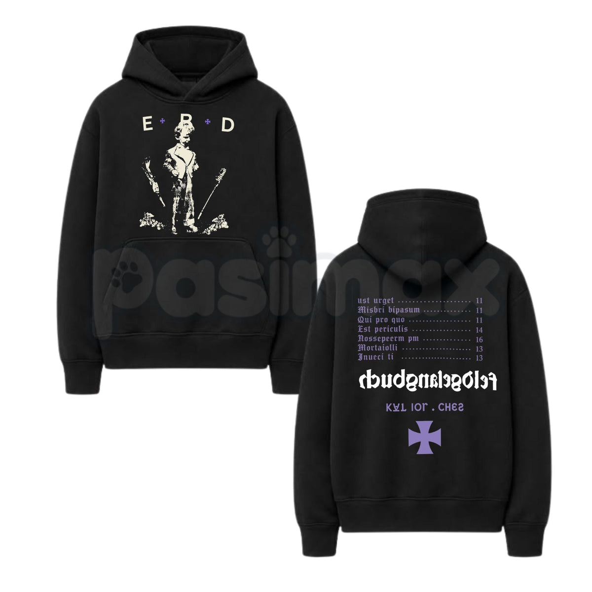 Enfants Riches Déprimés Vintage Graphic & Text Hoodie – Luxury Punk Aesthetic Pullover, Distressed Avant-Garde Streetwear Sweatshirt, Unisex Heavy Blend