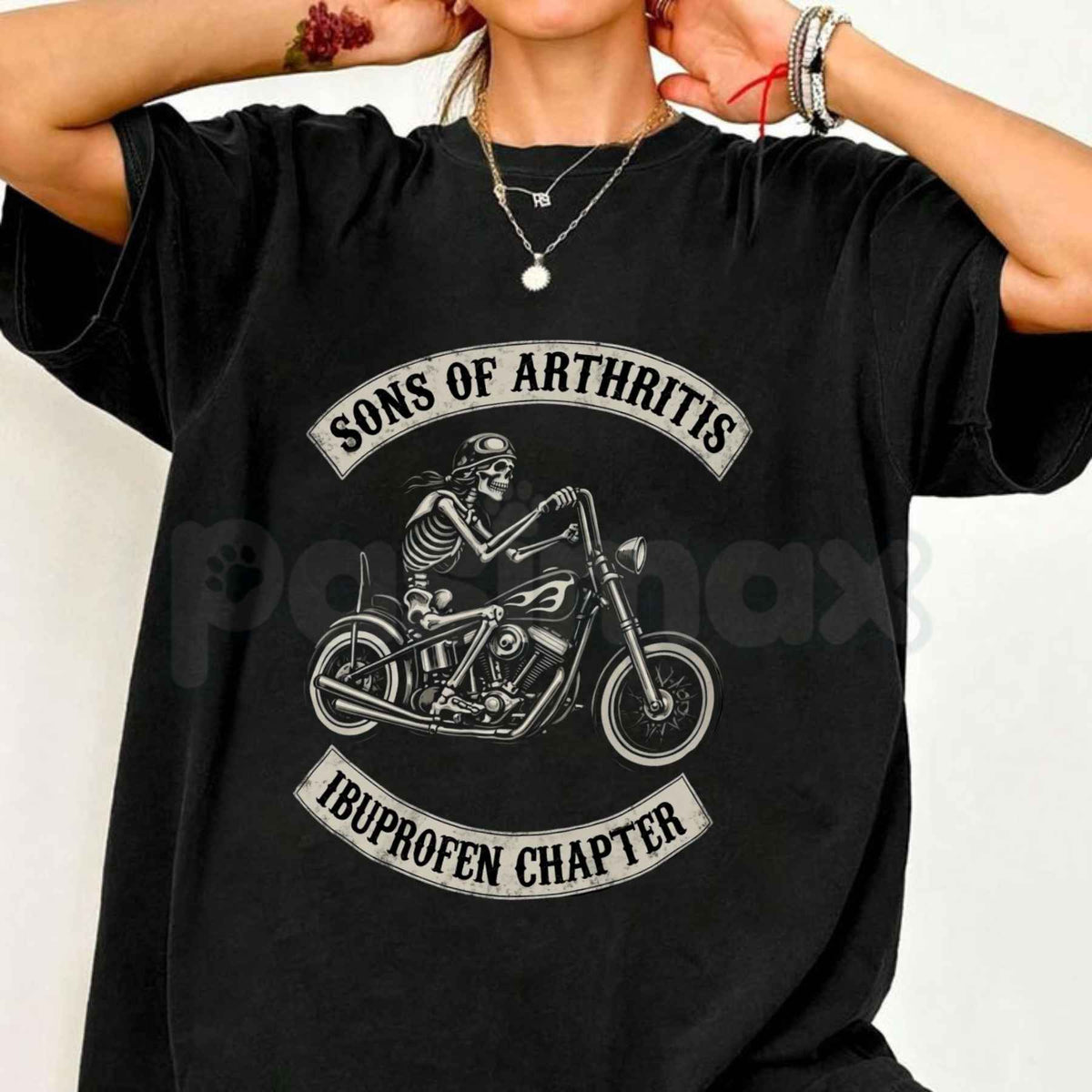 Sons Of Arthritis Ibuprofen Chapter T-Shirt – Funny Joint Pain Biker Humor Tee