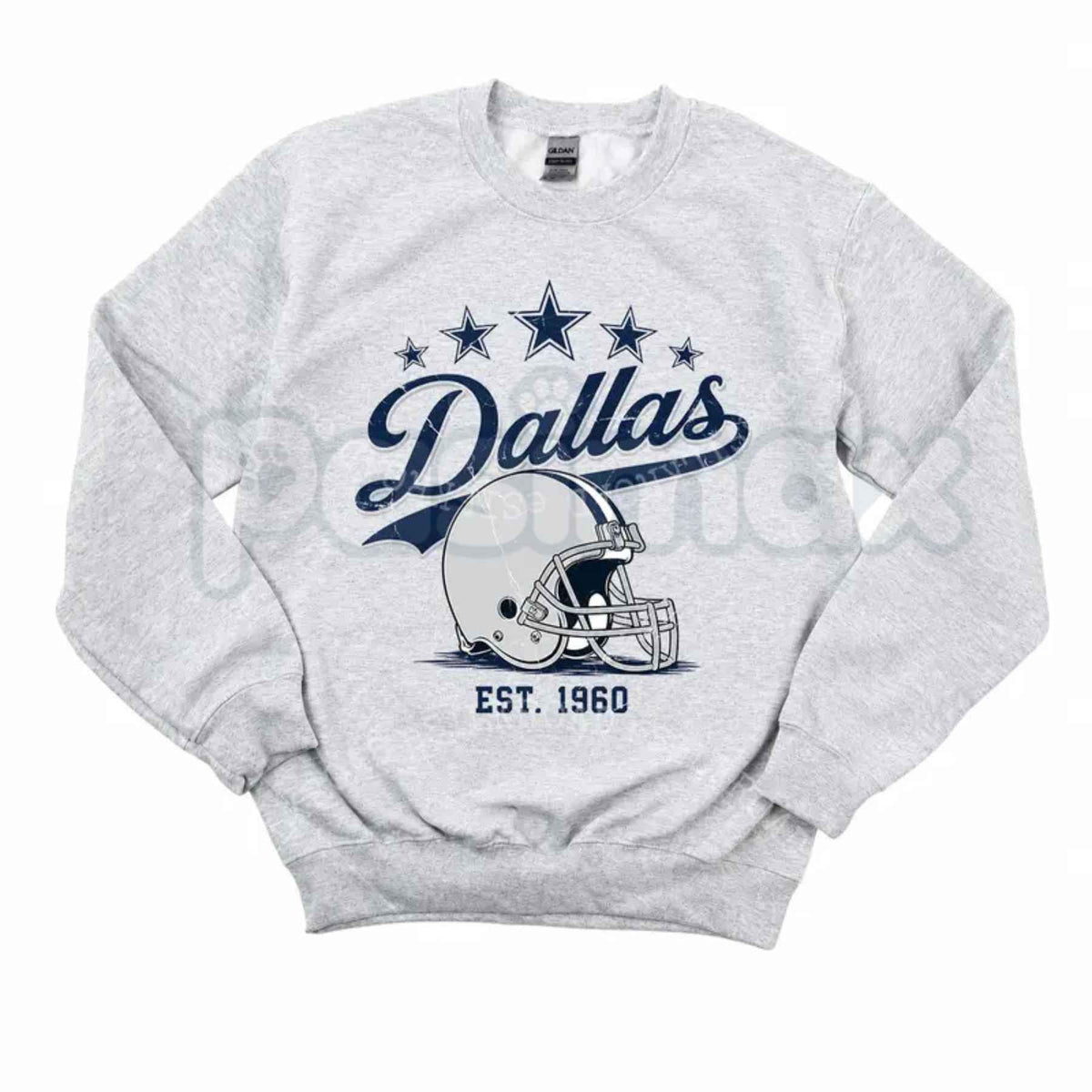 Vintage All Team Football Sweatshirt | Ash Grey 1960s Retro Game Day Crewneck