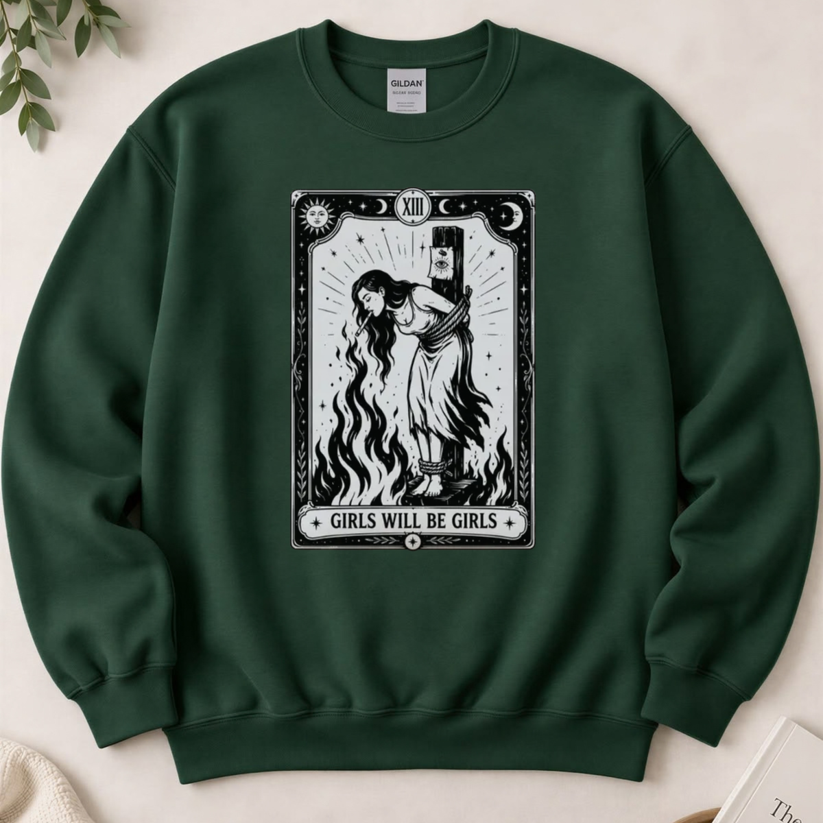 Wild Coven Crewneck – Witch With Cigarette Feminist Halloween Sweatshirt