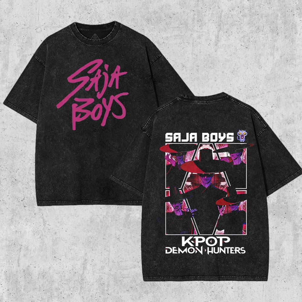 Saja Boys: K-Pop Demon Hunter V2 Washed T-Shirt HHV