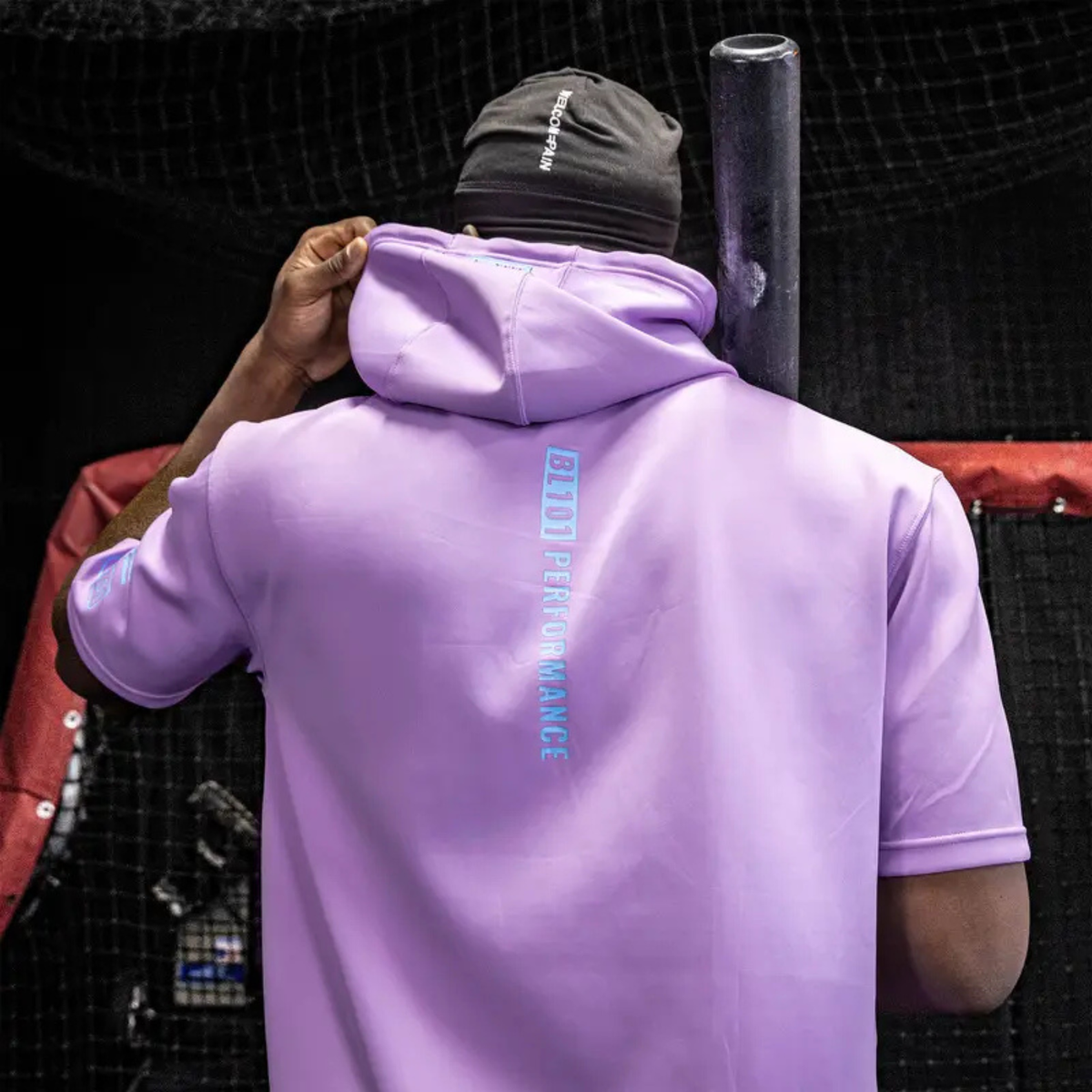 BSBL-SZN Short Sleeve Hoodie V3 - Cotton Candy Blue Athletic Streetwear Short Sleeve Pullover Hoodie
