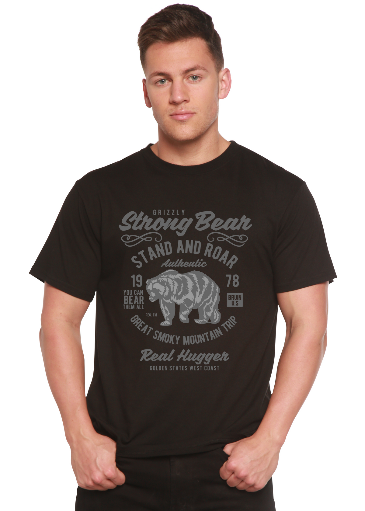Strong Bear Spun Bamboo® Men's Bamboo Viscose/Organic Cotton Short Sleeve Graphic T-Shirt