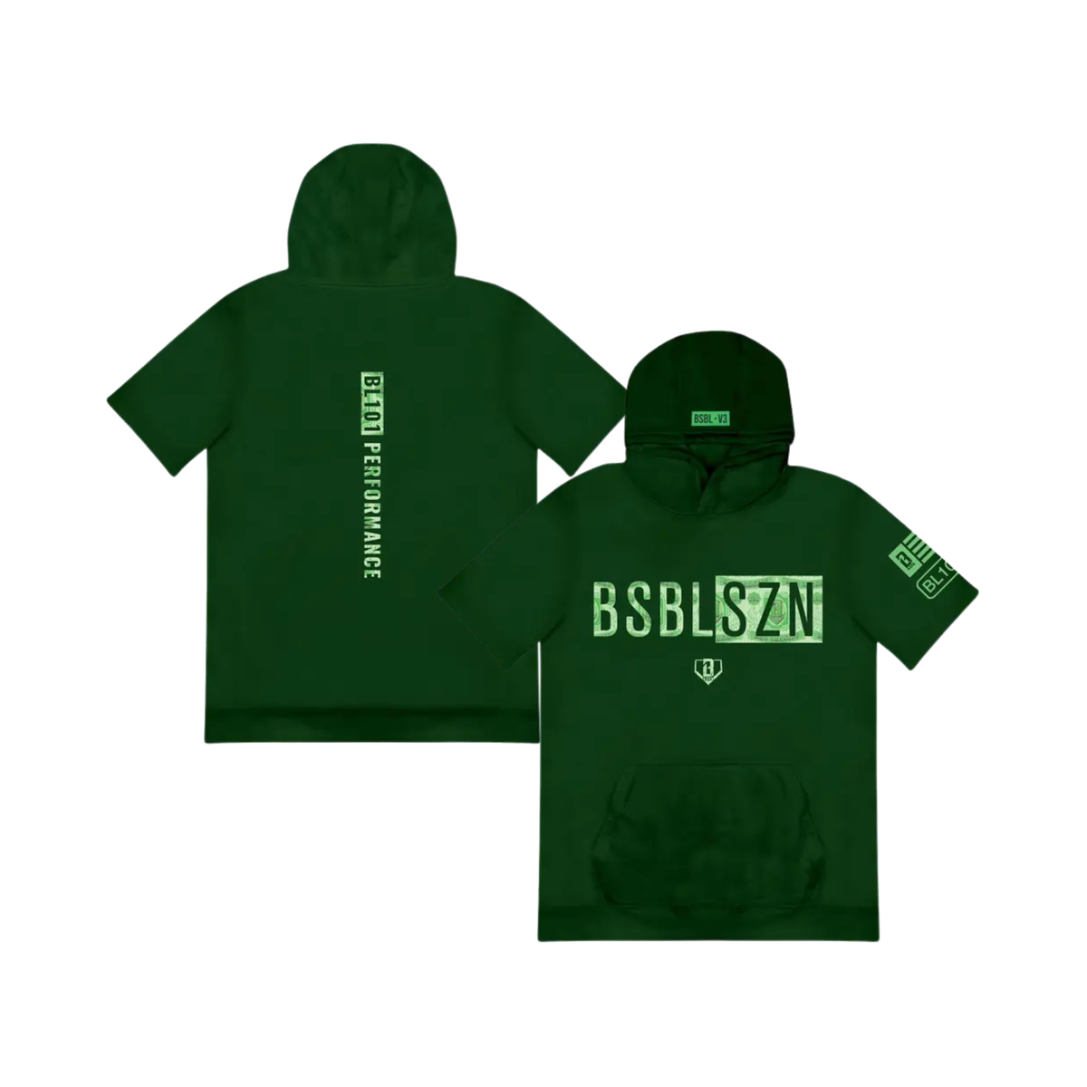 BSBL-SZN Short Sleeve Hoodie V3 - Cotton Candy Blue Athletic Streetwear Short Sleeve Pullover Hoodie