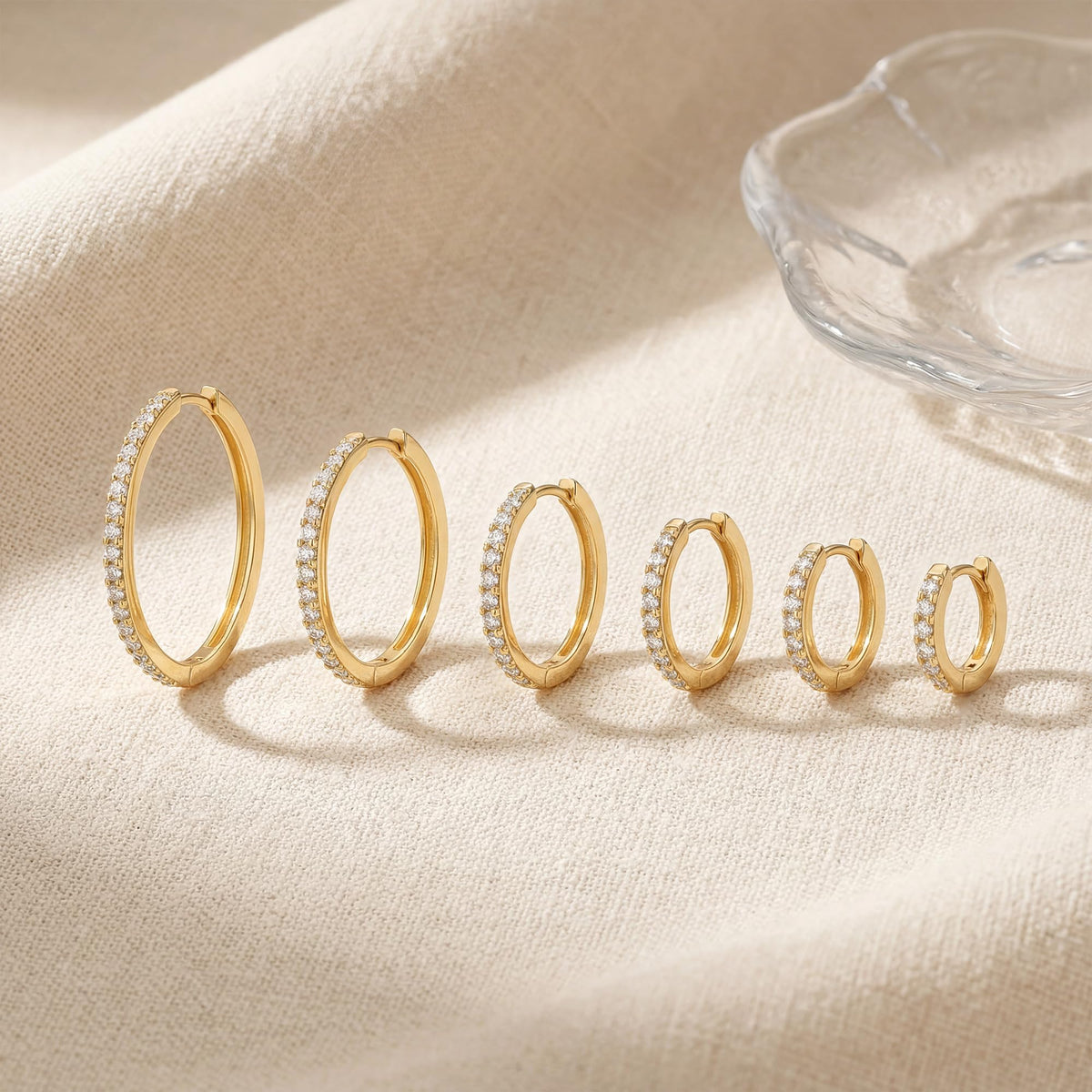 Yiidcii 14K Gold Hoop Earrings for Women 14K Gold Earrings for Women (12mm)