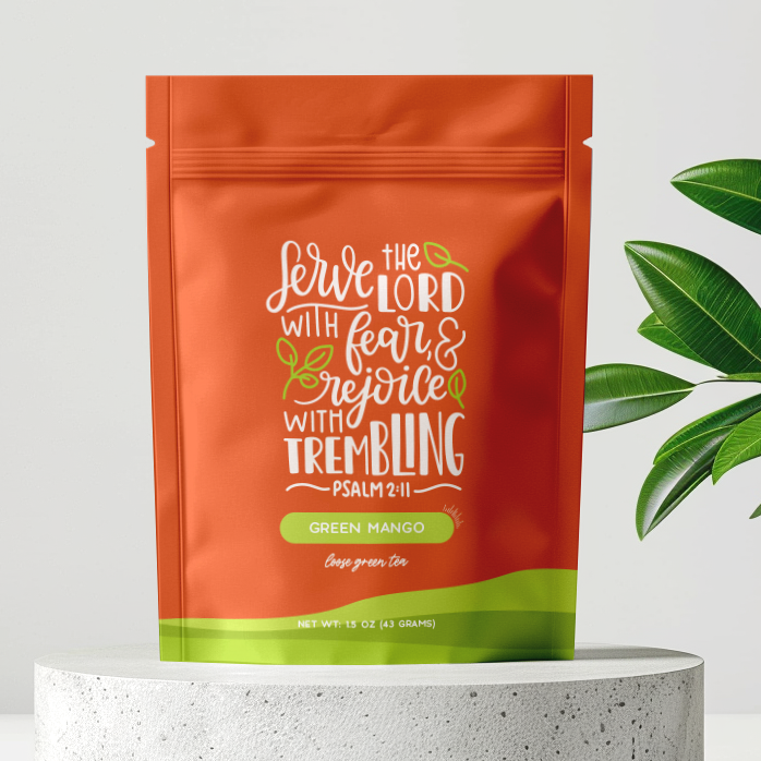 Bible Verse Tea "Serve The Lord" Green Tea With Mango