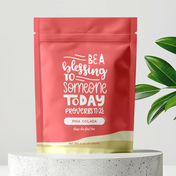 Bible Verse Tea "Be A Blessing" Pina Colada Herbal Tea
