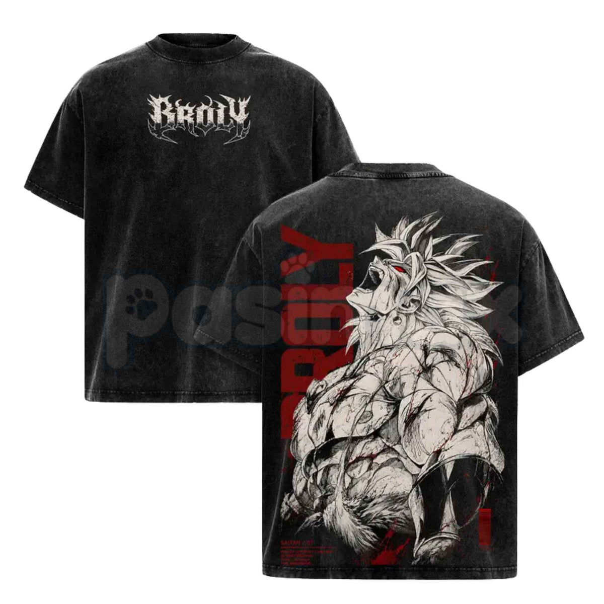 Broly DBZ Washed Tee – Super Saiyan Berserker Anime Graphic Double Printed T-Shirt, Vintage Acid Washed Lightweight Cotton Dragon Ball Z Top
