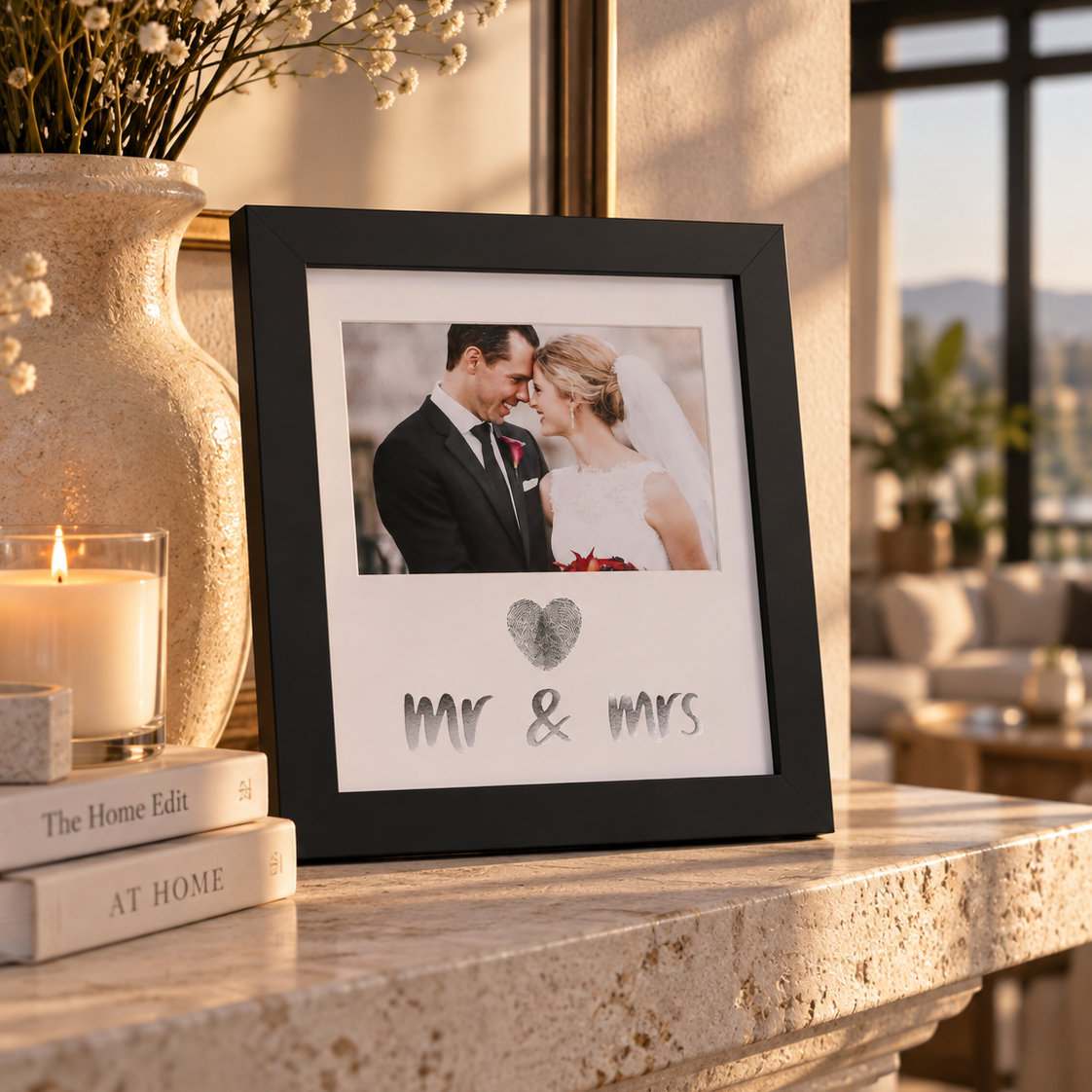 Mr. & Mrs. Thumbprint Keepsake Picture Frame