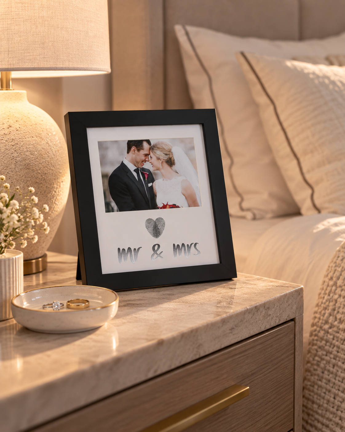 Mr. & Mrs. Thumbprint Keepsake Picture Frame