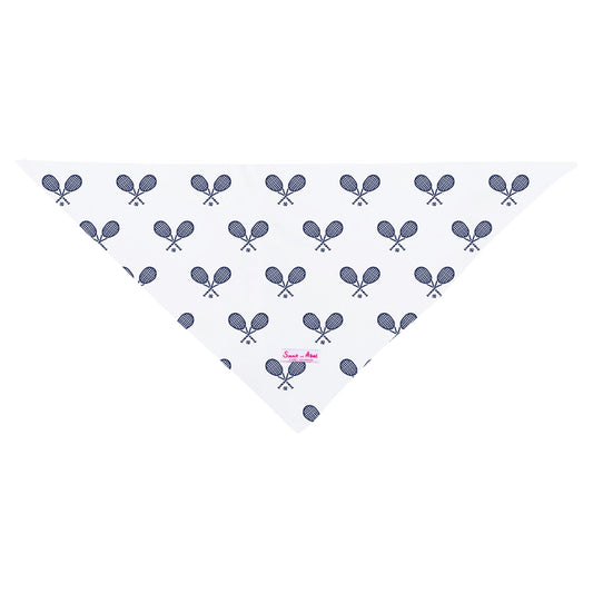 Dog Tennis Navy Bandana - Organic Cotton Poplin