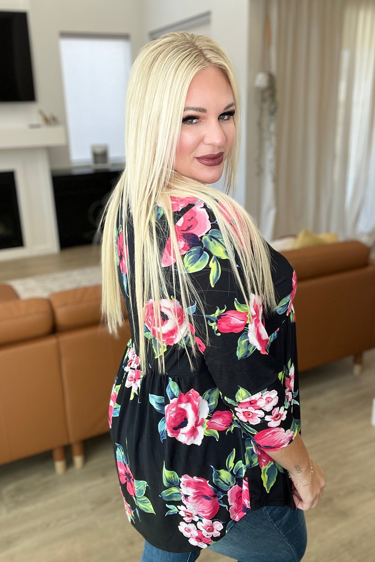 Doing My Best Floral Top