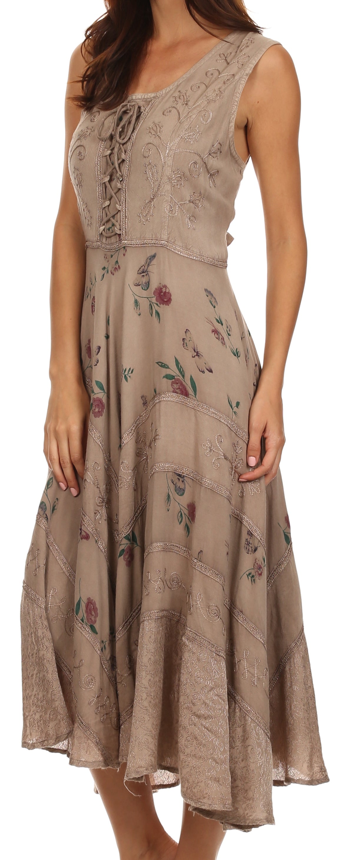 Sakkas Garden Goddess Corset Style Dress