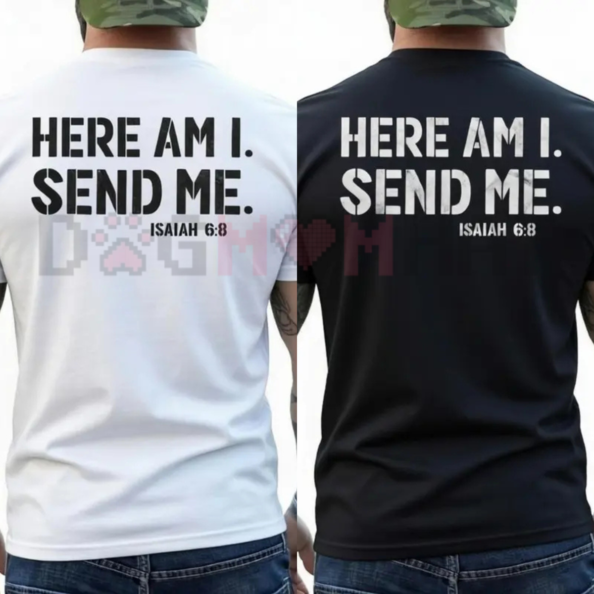 Here Am I Send Me Faith Graphic Tee - Christian Isaiah 6:8 Shirt for Men