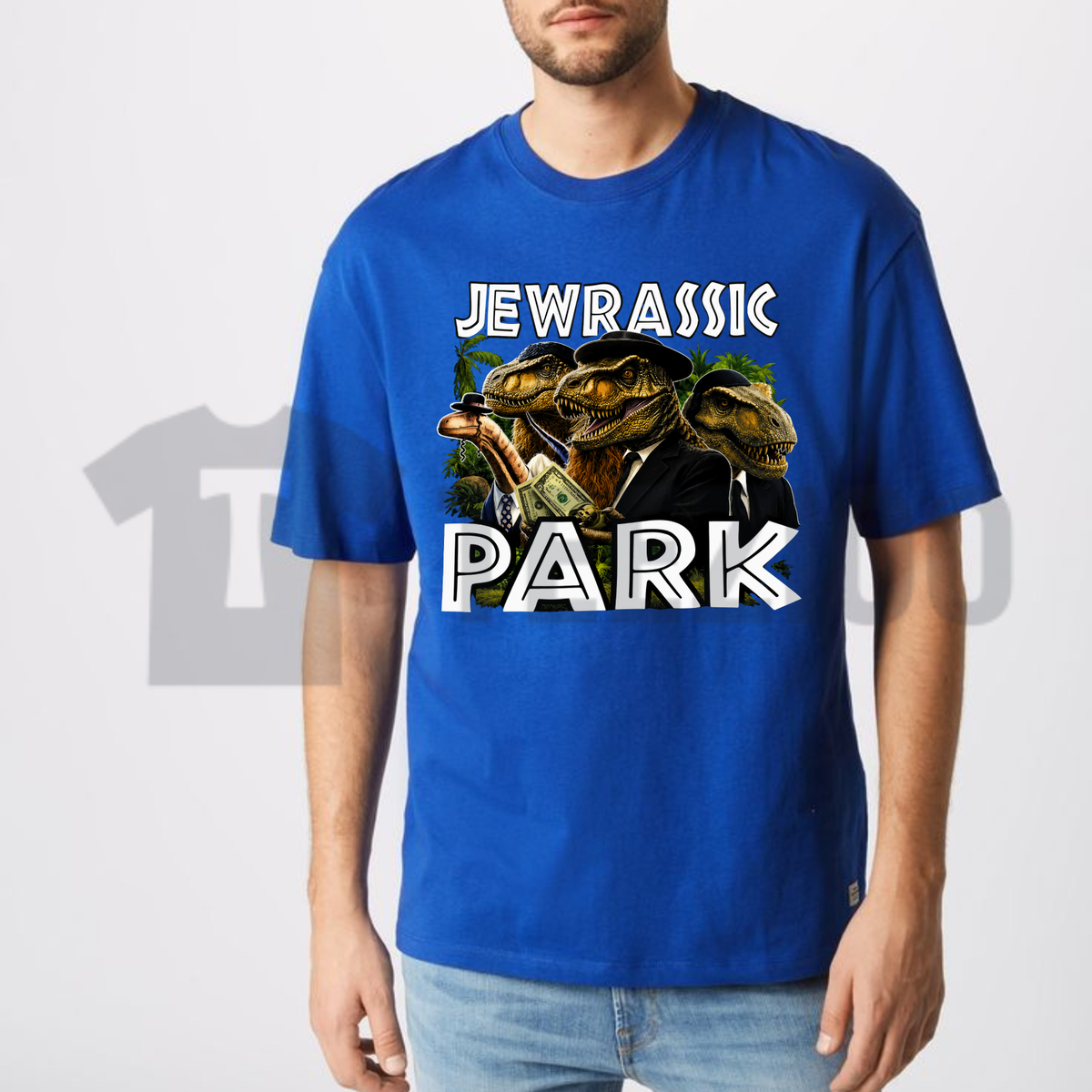 Jewrassic Park Funny Graphic T-Shirt - Jewish Pride Parody Tee