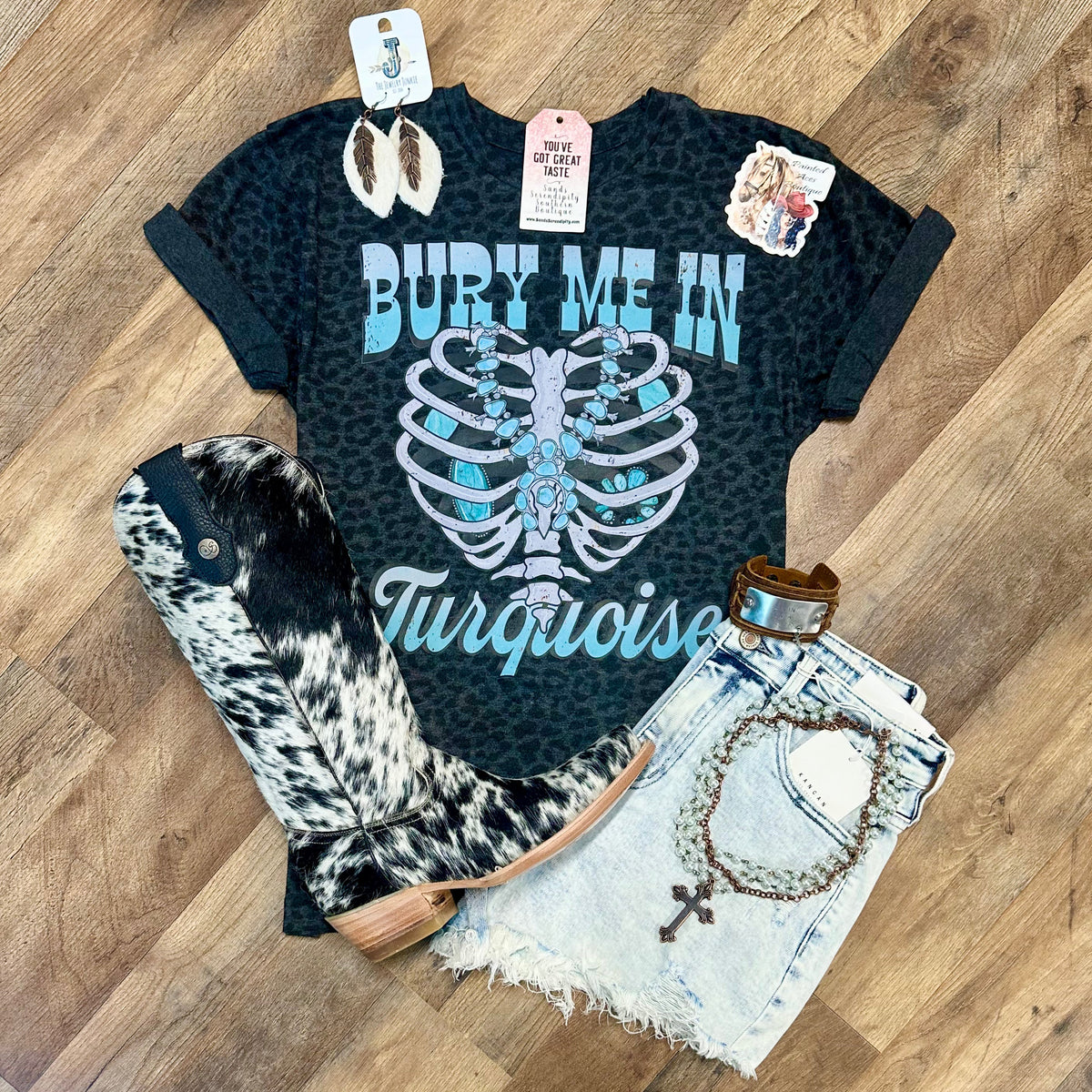 Leopard Bury Me In Turquoise | Wild West Graphic T-Shirt