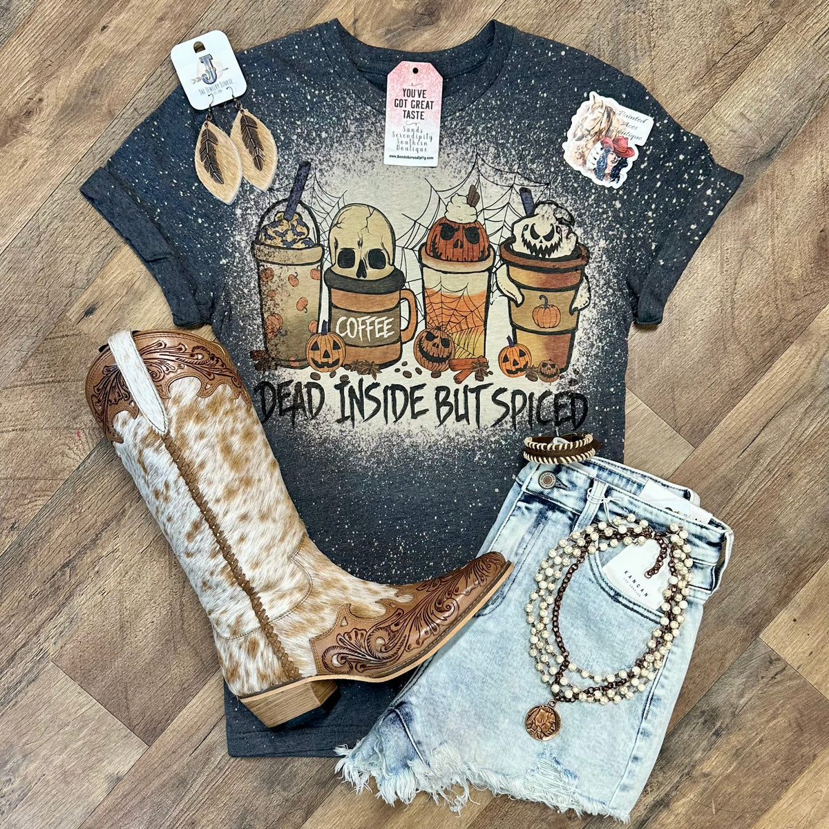 Dead Inside But Spiced | Fall Vibes Graphic T-Shirt