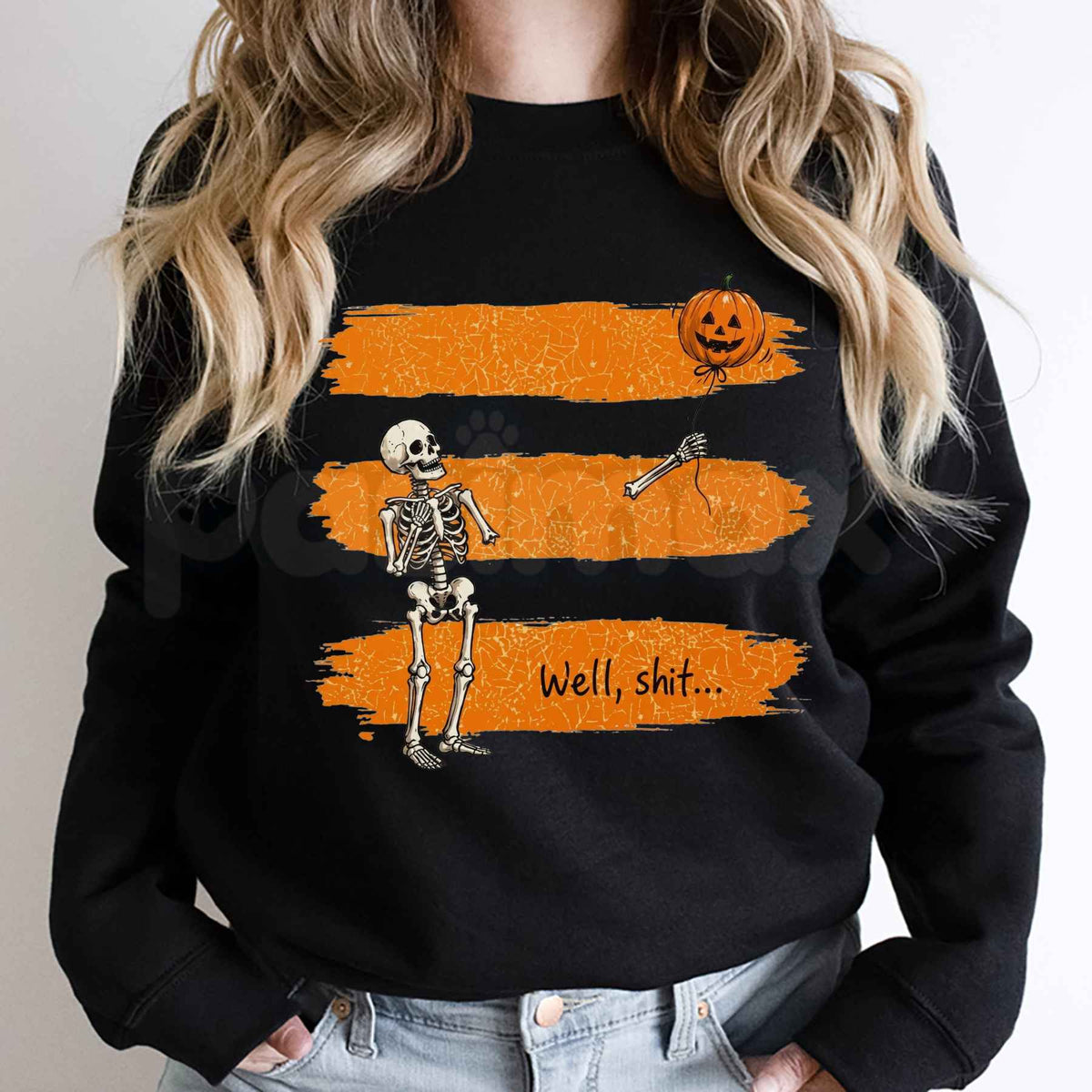 Funny Skeleton Lost Balloon Sweatshirt | Relatable Spooky Graphic Crewneck