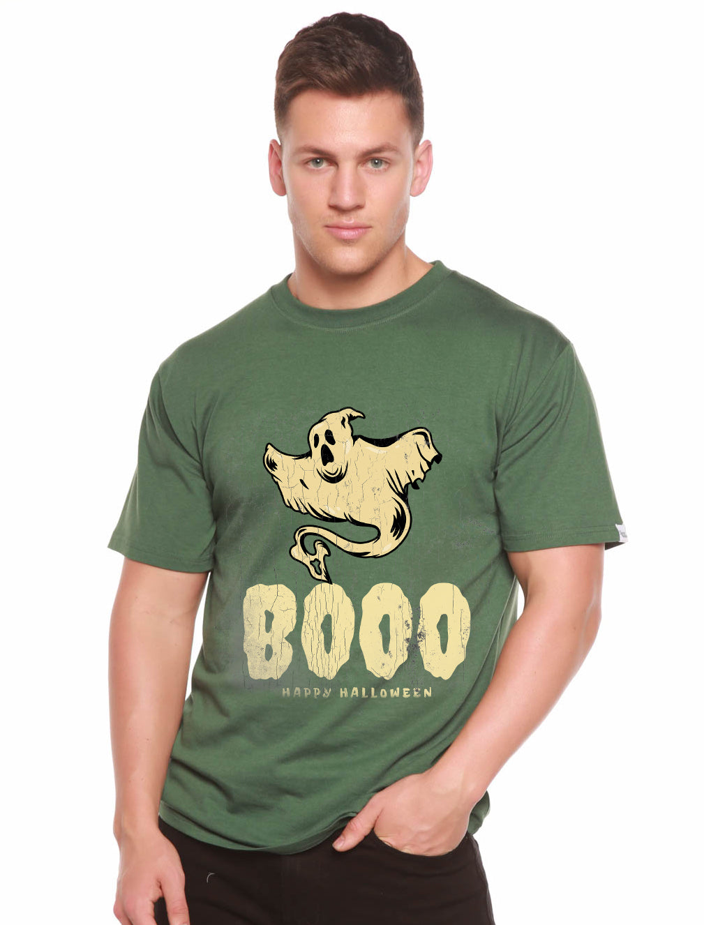 Happy Halloween Graphic Men's Bamboo Viscose/Organic Cotton Short Sleeve T-Shirt